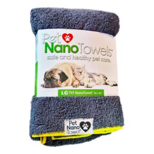 Pet Nano Towel - 20" x 40" Dark Grey w/Yellow Trim