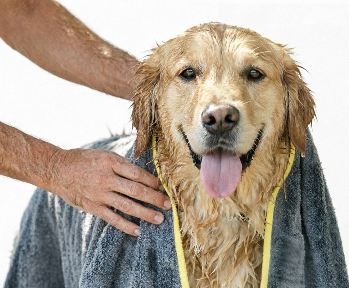Pet Nano Towel - 20" x 40" Dark Grey w/Yellow Trim - Image 6